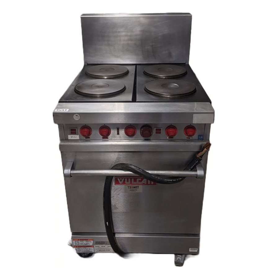 USED Vulcan E24L 4 Burner Oven With Cooktop